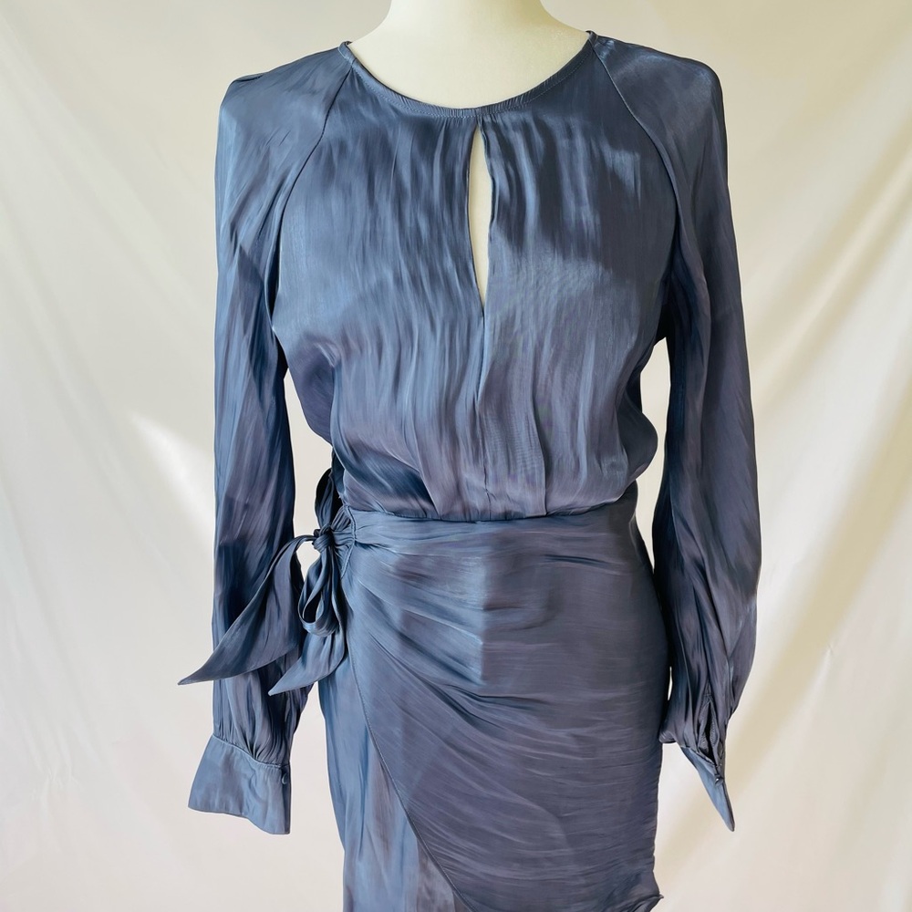 Blue Long Sleeve Sheath Dress for Cocktail Night Out